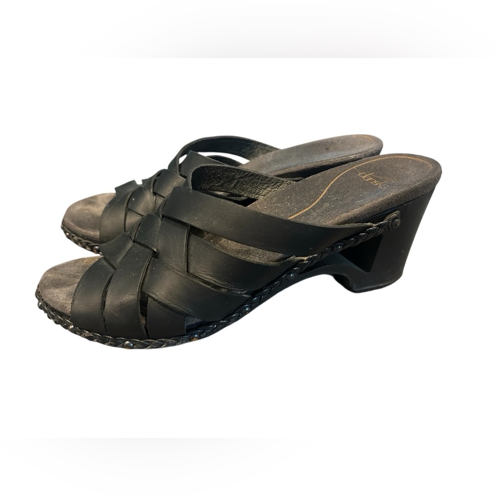 Dansko Black Wedge Sandals - Picture 2 of 7
